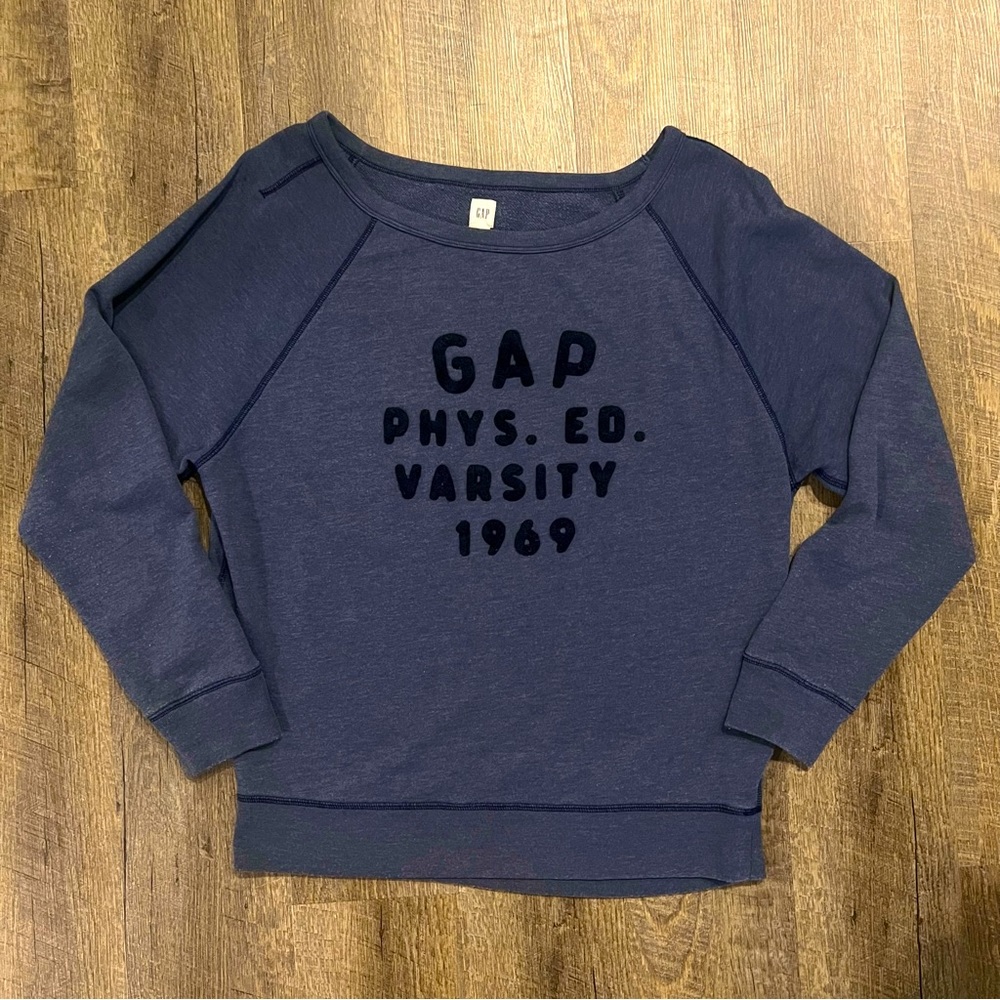 gap dark blue logo women’s crewneck sweatshirt size small